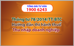 Thông Tư 78/2014/TT-BTC Hướng Dẫn Thi Hành Thuế Thu Nhập Doanh Nghiệp